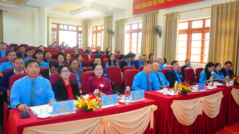 Cac dai bieu tham du Dai hoi Cong doan phuong Sa Pa. Anh: Phong van hoa Sa Pa