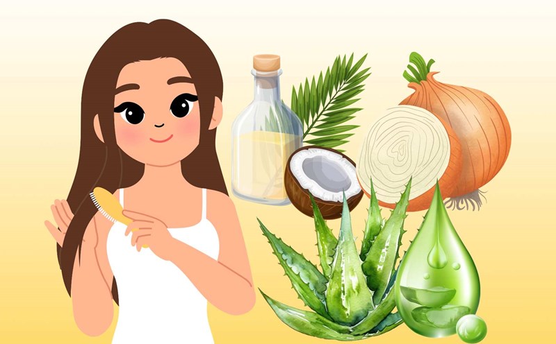 A surprising recipe from nature to help hair grow quickly. Graphic photo: Hoang Loc