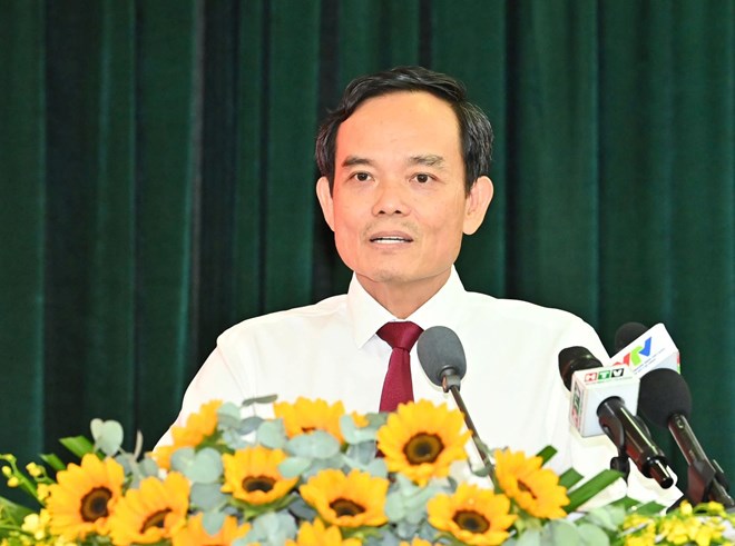 Bi thu Thanh uy TPHCM Tran Luu Quang phat bieu tai hoi nghi. Anh: Viet Dung
