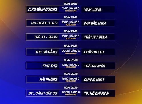 Lich thi dau vong chung ket giai hang A quoc gia. Anh: BCVN