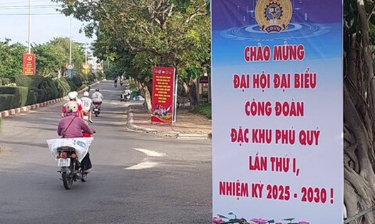 Công đoàn Đặc khu Phú Quý (tỉnh Lâm Đồng) đẩy mạnh công tác tuyên tuyền, tạo khí thế sôi nổi hướng về đại hội nhiệm kỳ 2025 - 2030. Ảnh: Thiện Tâm