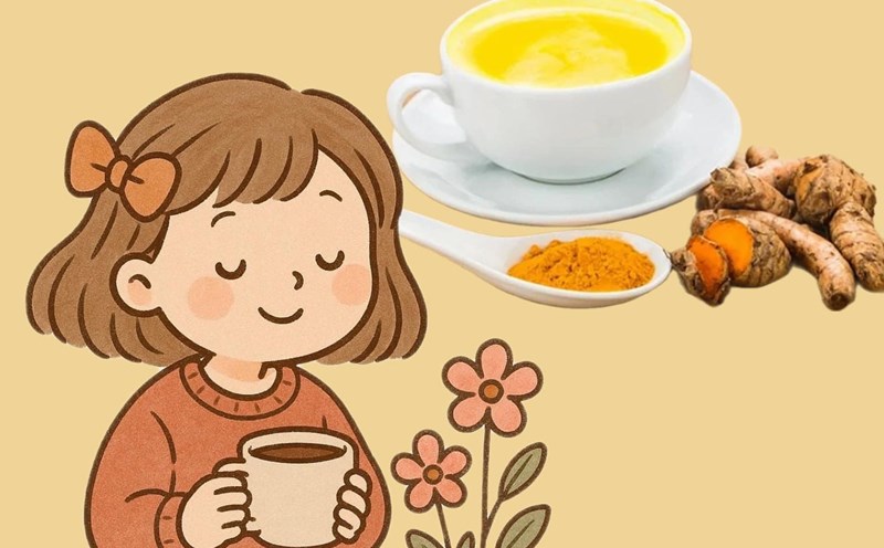 The ideal time to drink turmeric tea helps boost immunity, good for health. Graphics: Phuong Thao
