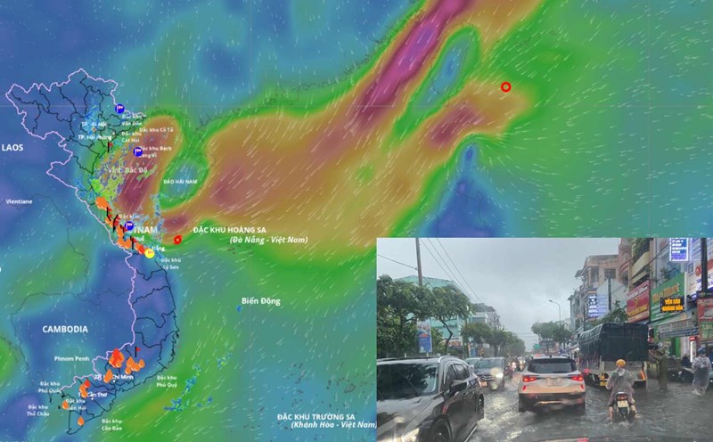Location of the tropical depression (weakened from storm No. 12) at 5:00 a.m. on October 23. Source: Vietnam Disaster Monitoring System