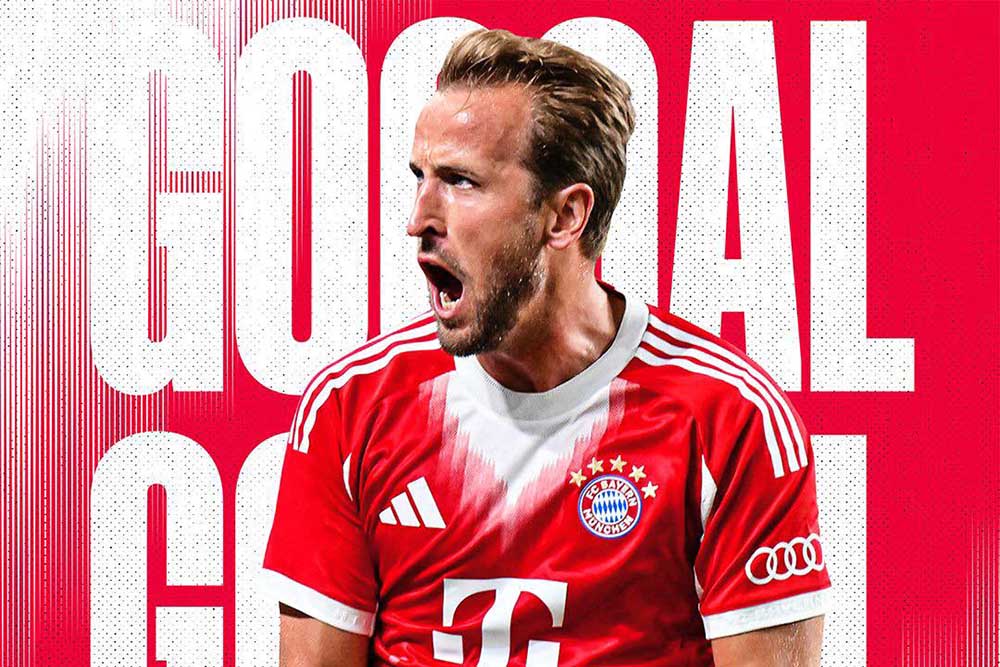 Harry Kane muestra una impresionante forma goleadora con la camiseta del Bayern Munich. Foto: Bayern Munich