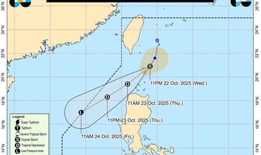 Dự báo đường đi của bão Salome sau bão số 12. Ảnh: PAGASA