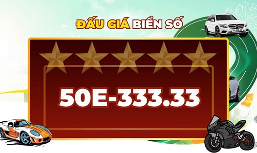 Biển số ngũ quý 3 siêu đẹp sẽ có trong phiên đấu giá biển số ngày 23.10