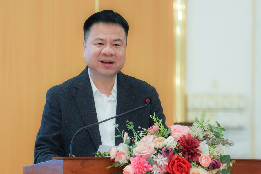 Nha bao Trieu Ngoc Lam - Tong Bien tap Bao Giao duc va Thoi dai, Truong ban to chuc cuoc thi. Anh: Ban to chuc