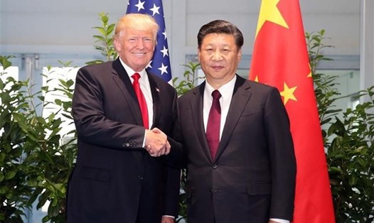 Chủ tịch Trung Quốc Tập Cận Bình và Tổng thống Mỹ Donald Trump bên lề hội nghị thượng đỉnh G20 tại Đức, ngày 8.7.2017. Ảnh: Xinhua