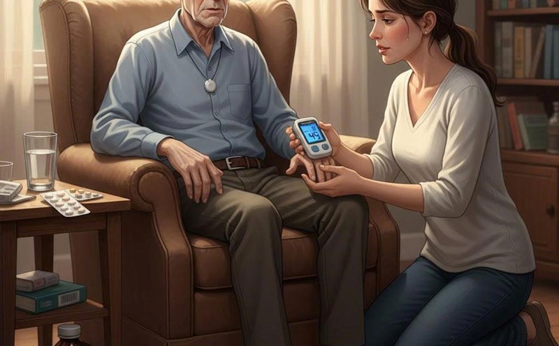 Lower blood sugar in the elderly due to taking the wrong medicine. Photo: AI