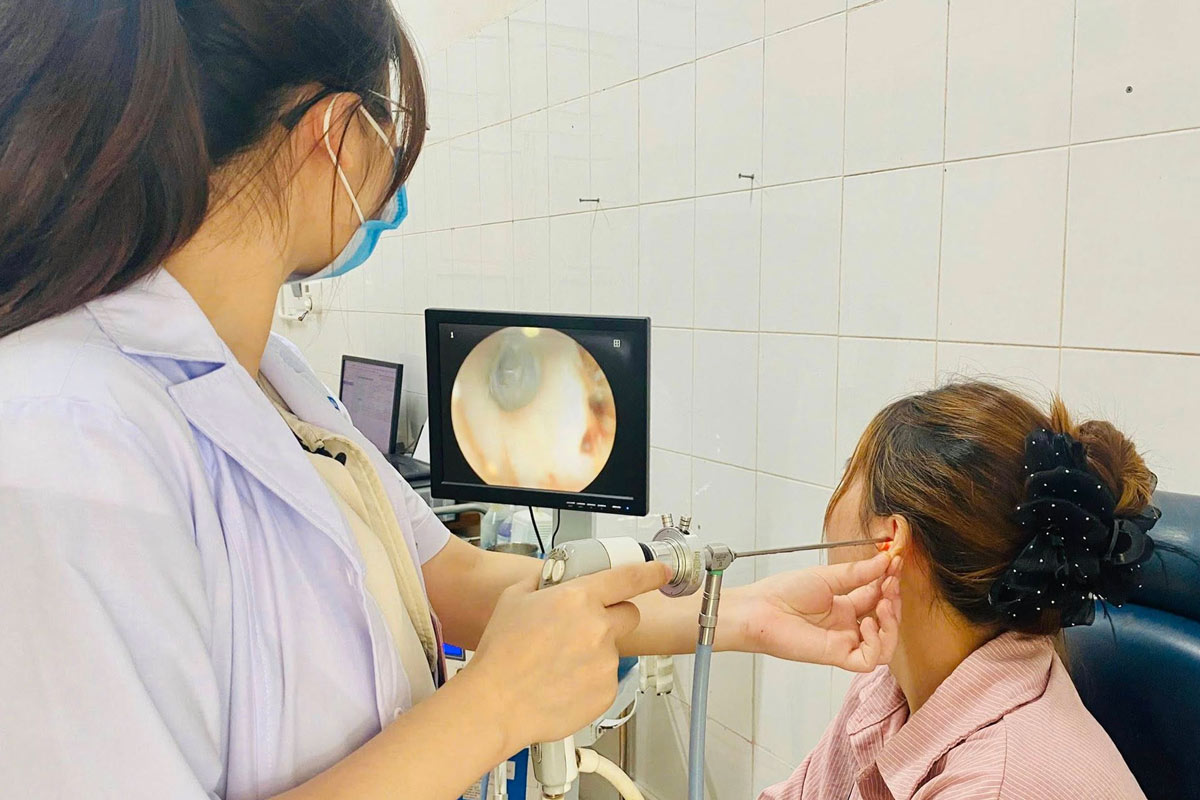 People's health examination and care activities at Tien Yen Medical Center. Photo: Tien Yen Medical Center