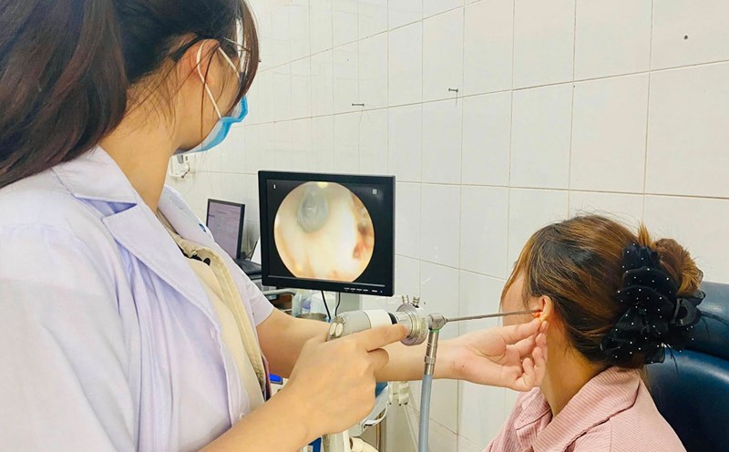 People's health examination and care activities at Tien Yen Medical Center. Photo: Tien Yen Medical Center