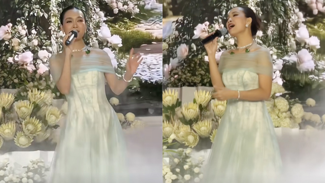 Ai Phuong sang at the wedding of Do Thi Ha and the young master of Son Hai Group. Photo cut from video