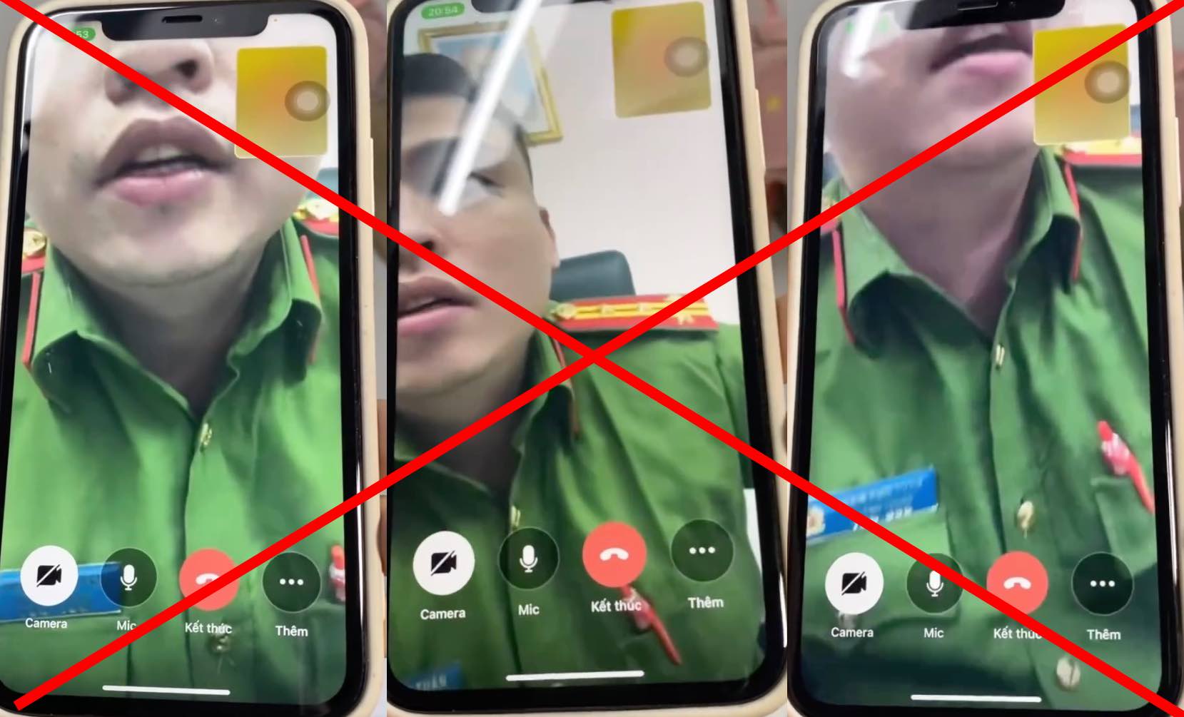 Các đối tượng giả mạo cán bộ Công an để lừa đảo người dân. Ảnh: Nhân vật cung cấp 