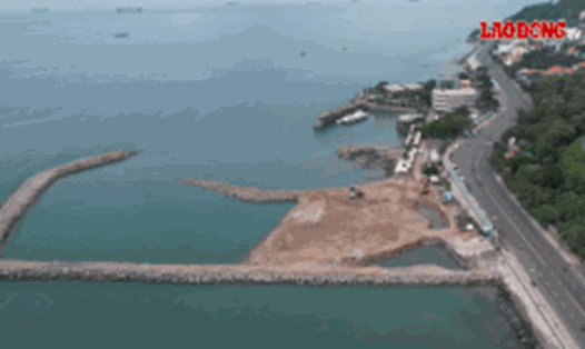 Hiện trạng dự án lấn biển ở Vũng Tàu vi phạm trong hoạt động san lấp. Ảnh: Thành An