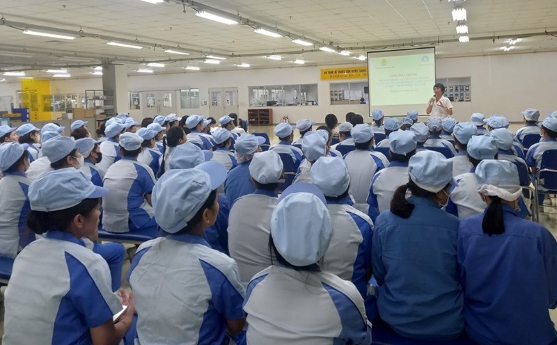 To benefit the program to promote the care of healthy breeding animals promoted by the Hai Phong City Labor Federation. Photo: Hai Phong Trade Union