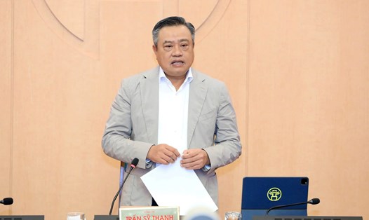 Chủ tịch UBND TP Hà Nội Trần Sỹ Thanh kết luận hội nghị. Ảnh: Lê Hải