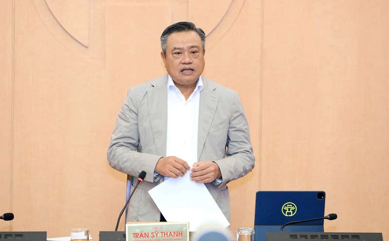Chairman of Hanoi People's Committee Tran Sy Thanh concluded the conference. Photo: Le Hai