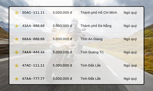 Cơn mưa biển số ngũ quý siêu hiếm trong phiên đấu giá ngày 24-25.10