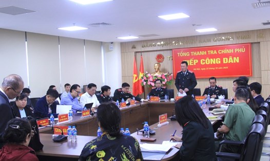 Lãnh đạo Thanh tra Chính phủ tiếp công dân định kỳ tháng 10. Ảnh: Thanh tra Chính phủ