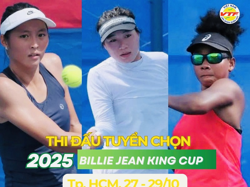 There will be 7 players participating in the qualifying round to win 2 spots for the Vietnam Women's Tennis Team. Photo: VTF
