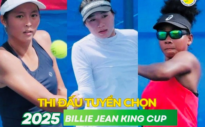 There will be 7 players participating in the qualifying round to win 2 spots for the Vietnam Women's Tennis Team. Photo: VTF