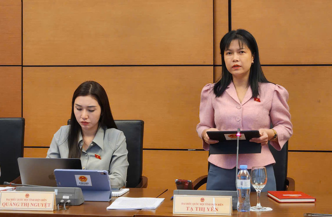 Dai bieu Ta Thi Yen (doan DBQH Dien Bien). Anh: Anh Huy.