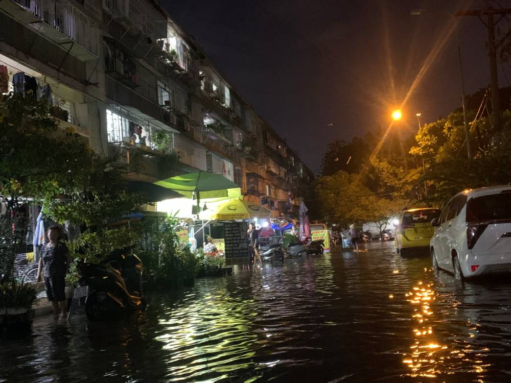 Theo ghi nhan cua Lao Dong, tai khu vuc Cu xa Thanh Da, phuong Binh Quoi, chim trong lan nuoc duc ngau.