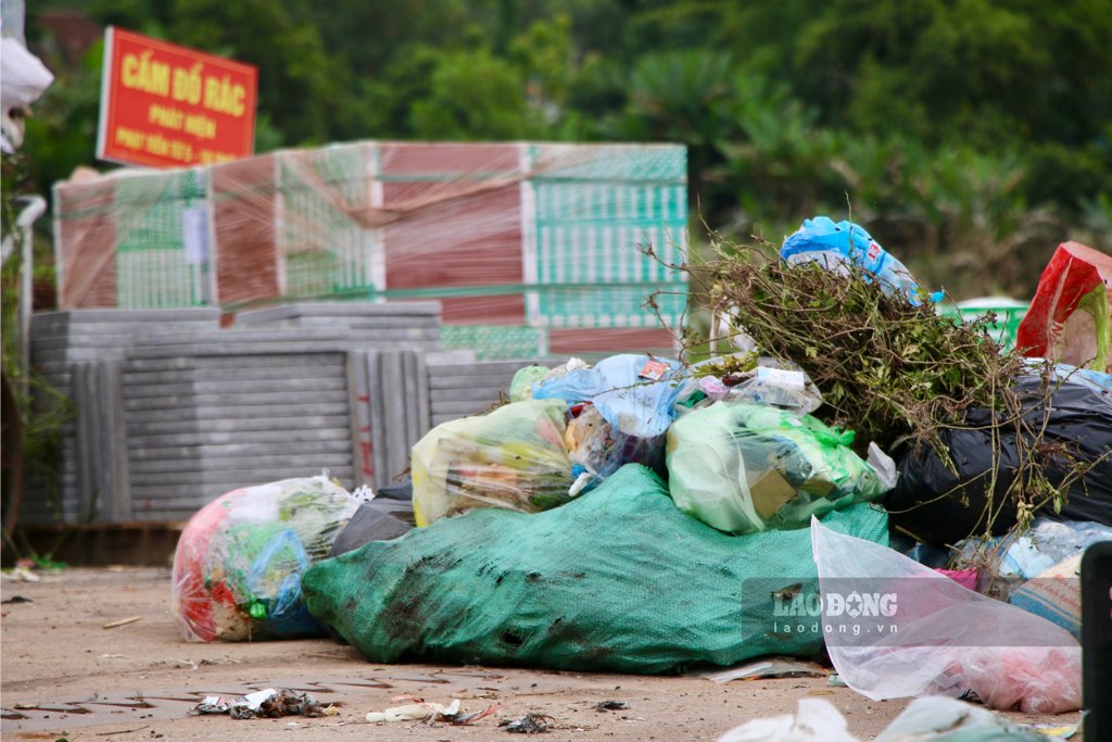 Mat cau Kieu Chinh thanh noi do rac thai sinh hoat tu phat. Anh: Dang Vu.