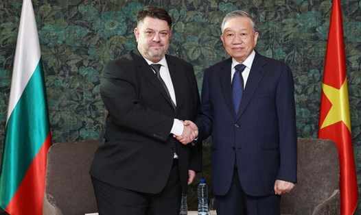 Tổng Bí thư Tô Lâm tiếp Chủ tịch Đảng Xã hội chủ nghĩa Bulgaria (BSP) Atanas Zafirov. Ảnh: TTXVN