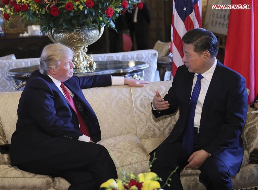 US President Donald Trump received Chinese President Xi Jinping at Mar-a-Lago resort in Florida, US, on April 6, 2017. Photo: Xinhua