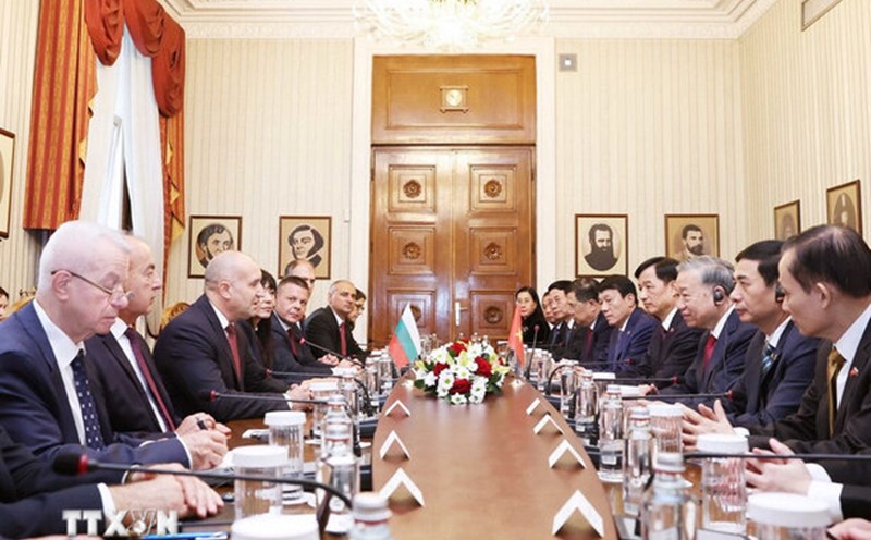 General Secretary To Lam and Bulgarian President Rumen Radev hold talks. Photo: VNA