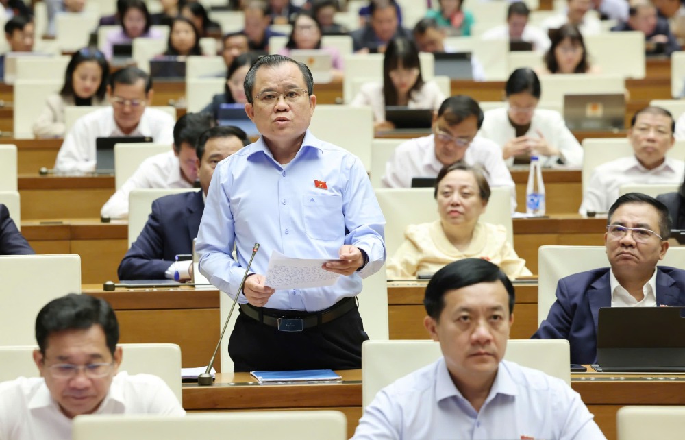Dai bieu Nguyen Tam Hung phat bieu. Anh: Pham Dong