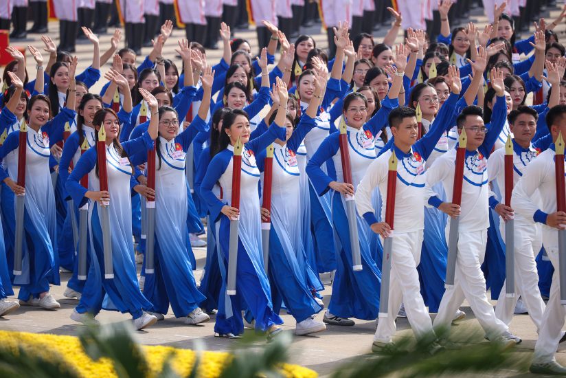 Khoi Bao chi Cach mang Viet Nam dieu hanh tren Quang truong Ba Dinh tai Le ky niem 80 nam Quoc khanh 2.9.Anh: VGP