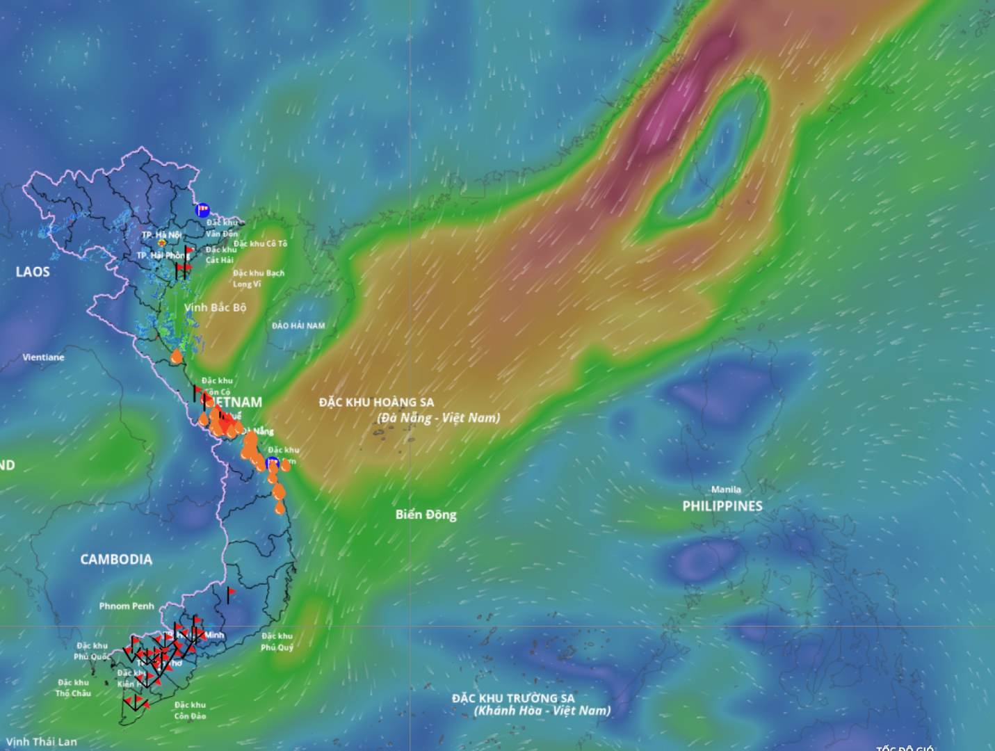 寒気の強まりに熱帯低気圧の循環が加わり、一部の海域では強風や大きな波が発生するでしょう。出典: ベトナム自然災害監視システム