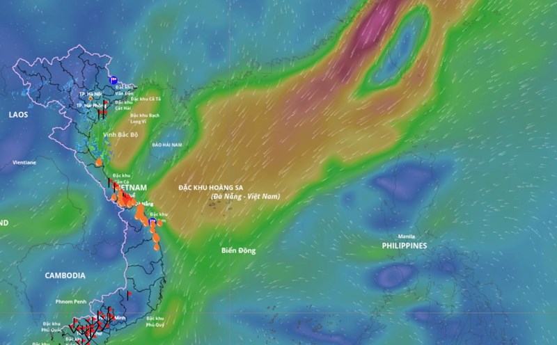 The increased cold air combined with the tropical depression circulation will cause strong winds and large waves in some sea areas. Source: Vietnam Disaster Monitoring System