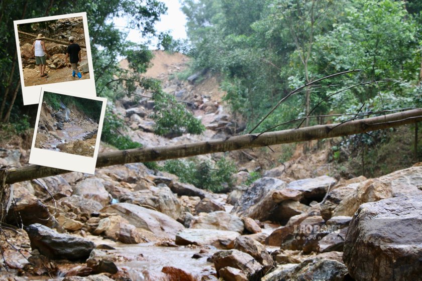 Rupture d'un barrage d'eau dans la commune de Trai Cau province de Thai Nguyen. Photo : Groupe PV.