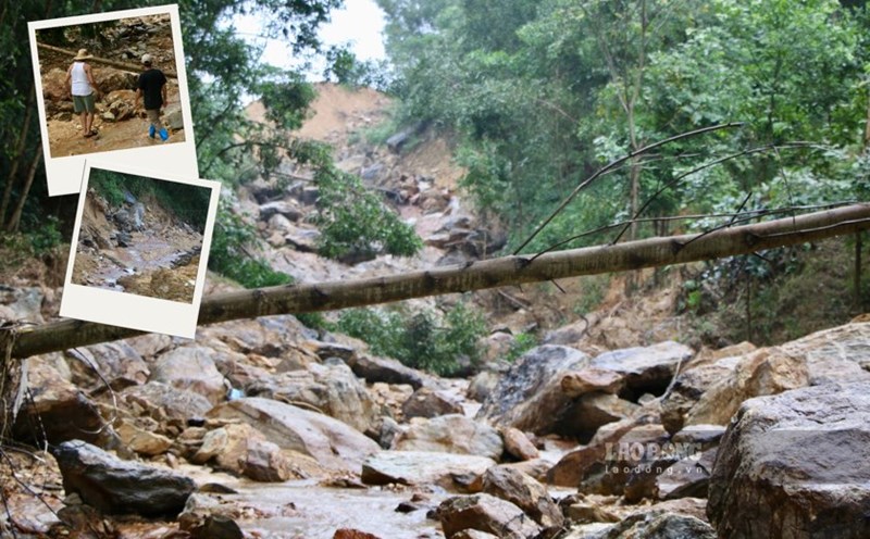 Water dam break in Trai Cau commune, Thai Nguyen province. Photo: PV Group.