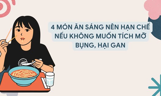 Mì ăn liền nếu ăn thường xuyên vào bữa sáng khiến gan hoạt động nhiều, tích tụ mỡ nội tạng. Ảnh đồ hoạ: Hương Sơn
