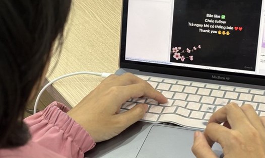 Một hội nhóm mua bán tài khoản, tăng tương tác ảo trên mạng xã hội. Ảnh: Ý Yên
