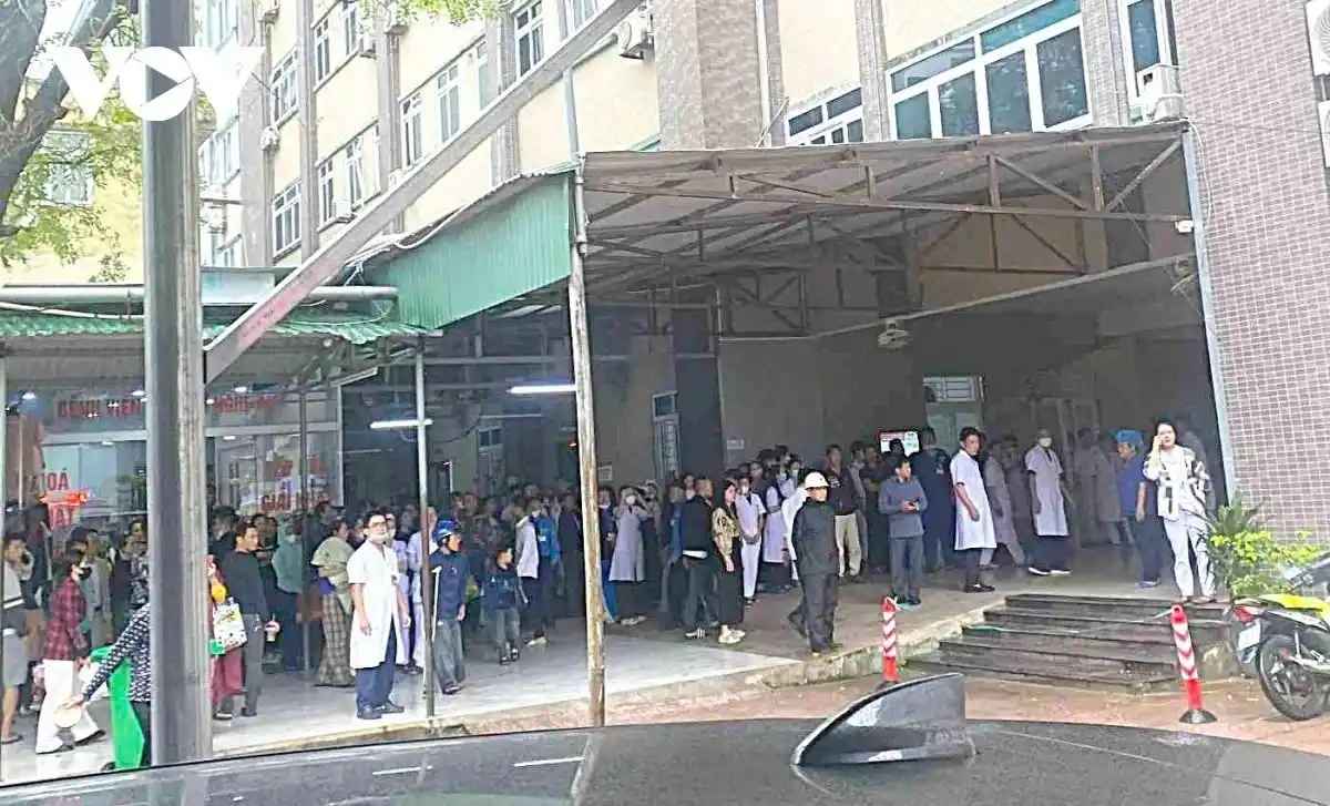 Scene of the incident at Nghe An Obstetrics and Pediatrics Hospital