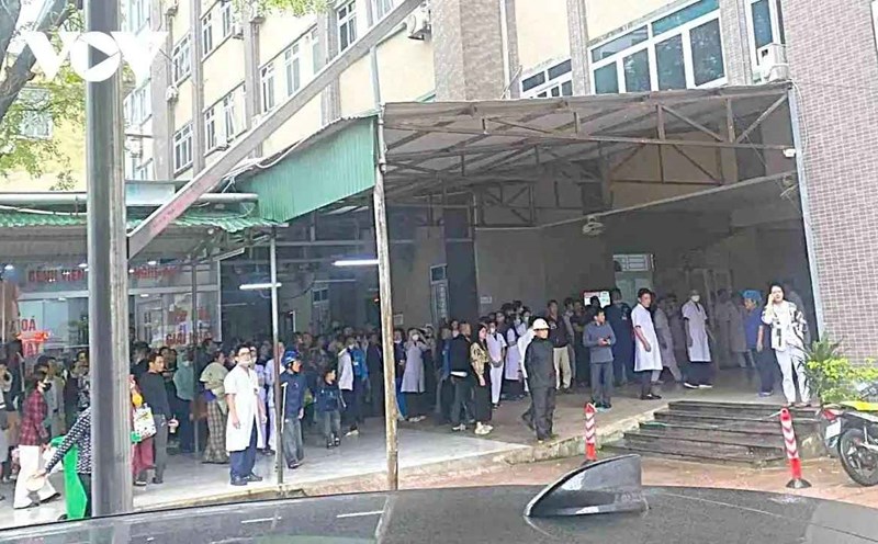 Scene of the incident at Nghe An Obstetrics and Pediatrics Hospital