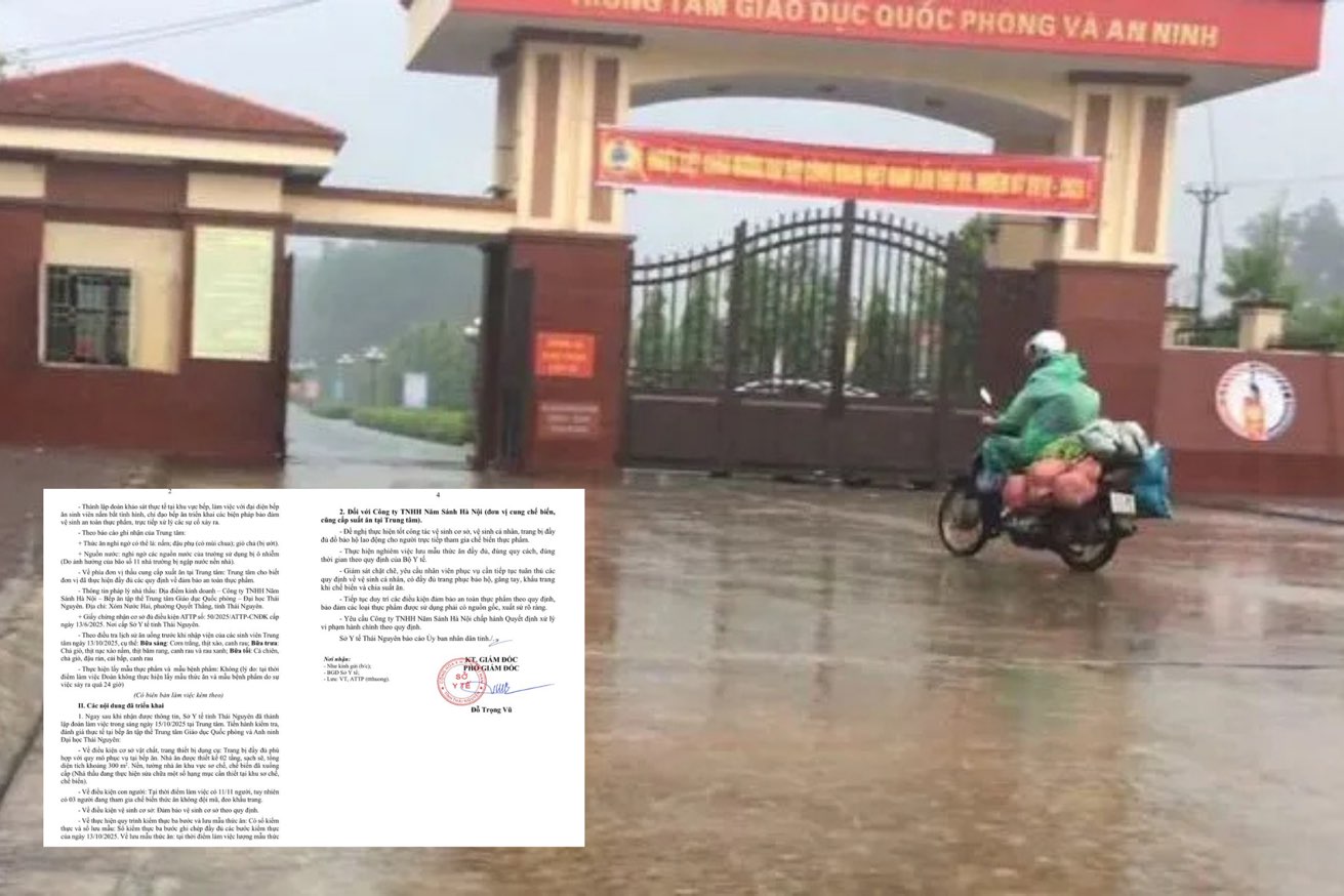 The Thai Nguyen Provincial Department of Health officially informed about the case of hundreds of students suspected of food poisoning. Photo: PV Group.