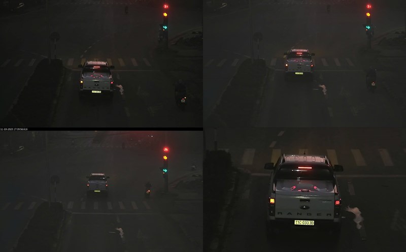 Car running a red light in Cao Bang. Photo: Cao Bang Police