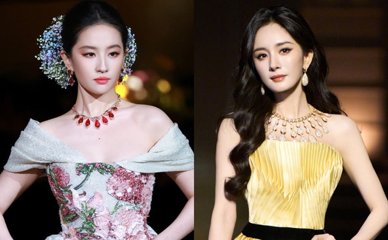 Liu Yifei and Yang Mi at Vogue Thinh Dien 2025. Photo: cut from video