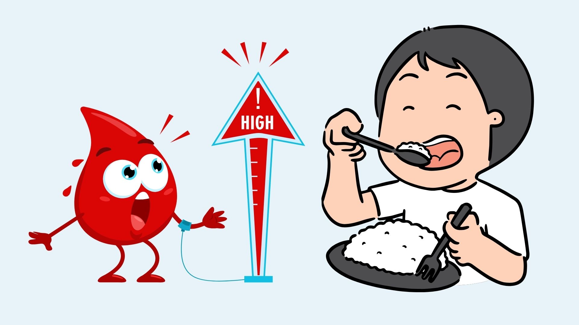 Blood sugar spikes because of eating rice before vegetables. Graphics: Linh Dan