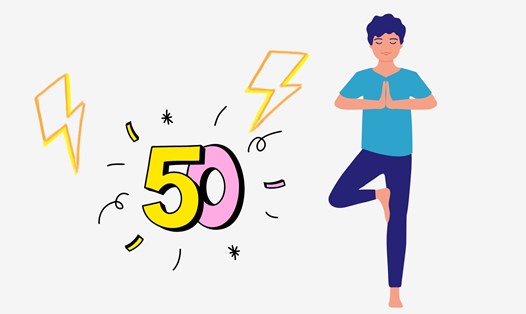 Bài tập đứng bằng một chân giúp duy trì sức mạnh và sự dẻo dai sau tuổi 50. Đồ họa: Thanh Thanh