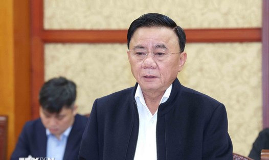Ủy viên Bộ Chính trị, Thường trực Ban Bí thư Trần Cẩm Tú phát biểu chỉ đạo tại cuộc họp. Ảnh: TTXVN