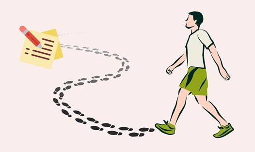 Duy trì thói quen đi bộ sau ăn tối giúp giảm mỡ bụng. Đồ họa: Thanh Thanh.
