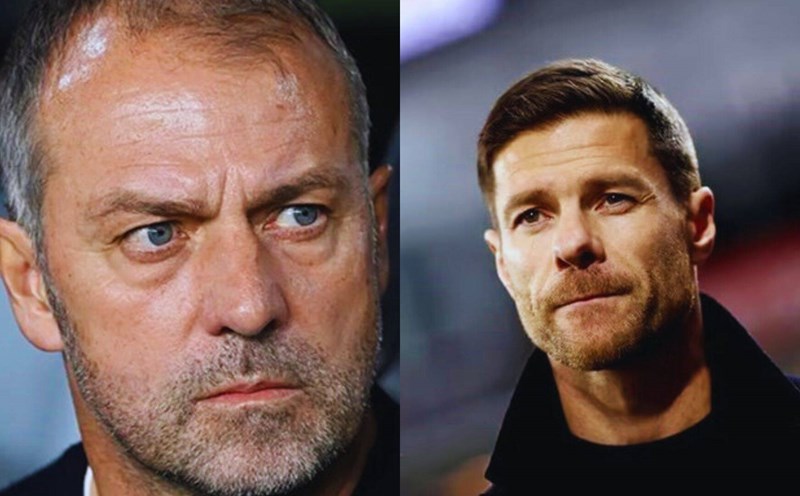 Coaches Hansi Flick and Xabi Alonso. Photo: AFP
