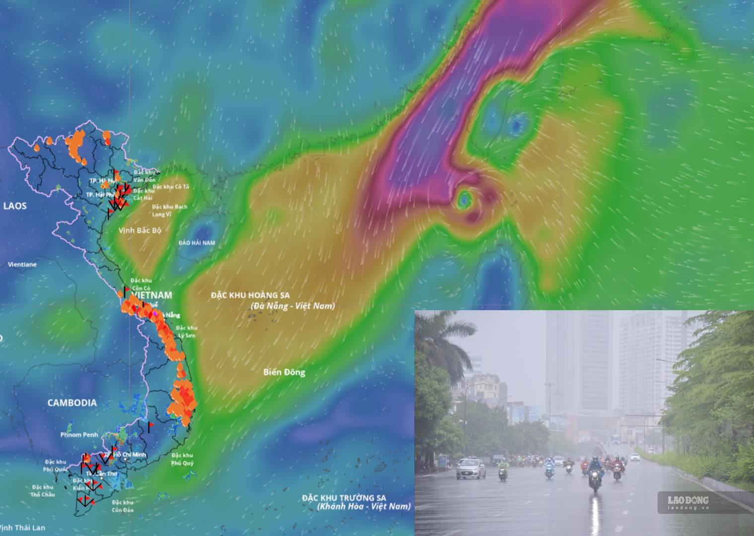 Forecast of the number of storms and tropical depressions expected to appear in the next month